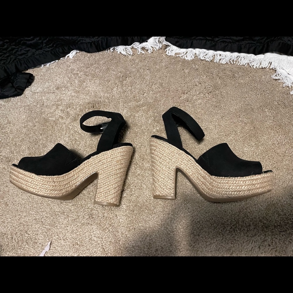 Sun & Stone black platform sandals